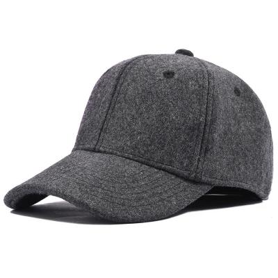 China COMMON Professional Custom Baseball Cap Winter Wool 6 Flat Structure Sports Baseball Cap White Warm Hat for sale