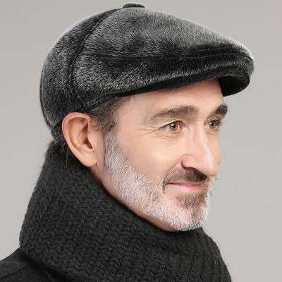 China Picture Winter Hat Warm Plush Thickened Beret Ordinary Tough Men's Newsboy Hat for sale