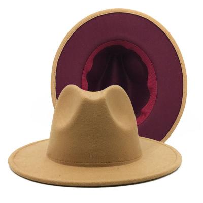 China Wholesales Wide Image Fall Hats, Imitation Wool Brim Fedora Men's and Women's and Winter Fashion Hats for sale