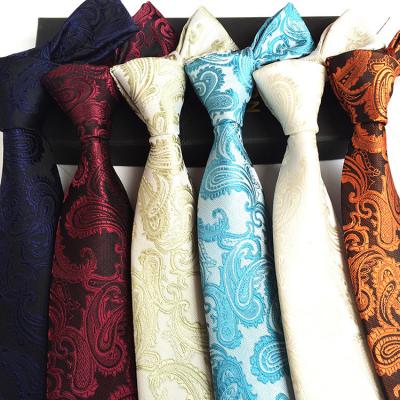 China Fashionable Men's Polyester Cashew Flower 8cm Business Leisure Business Leisure Tie Large Silk Wholesale for sale