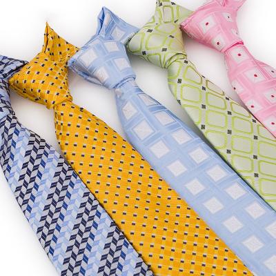 China Latest Products Fashionable Green Cross Tie Striped Plaid Checked Tie Polyester Ties for sale