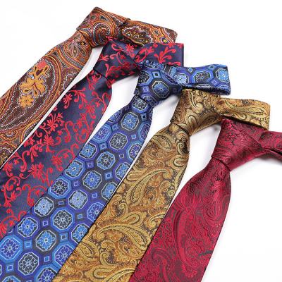 China Fashionable Men's Stain Factory Business Leisure Fashion Ties Polyester Silk Yarn Weaving Striped Ties Professional Weaving Ties for sale