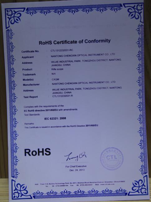 RoHS - Nantong Chengxin Optical Instrument Co., Ltd.