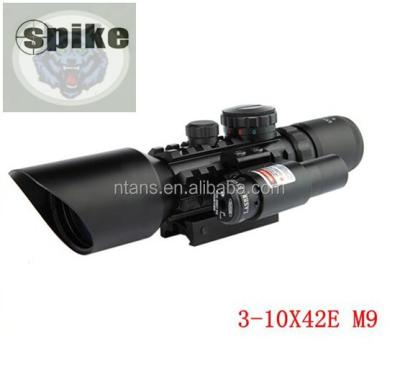 China SPIKE 3-10X42E (M9) /green illumination optics red rifle scope with red laser riflescopes hunting 3-10x42E (M9) for sale