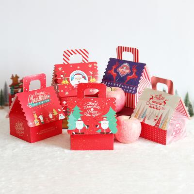 China Merry Christmas Small Christmas Eve candy gift set up packaging shape recyclable red diy creative favor box Merry Christmas for sale