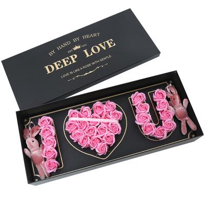 China Custom Recyclable I Love u Rose Floral Storage Box Wedding Anniversary Gift Box For Flower I Love You for sale