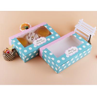 China Recyclable Wholesale Custom Printed Tart Cupcake Donut Packaging Egg Pastry Boxes With Window for sale