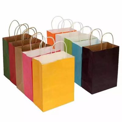 China Recyclable Colorful Kraft Shopping Gift Packaging Personalized Printed Paper Bag With Handle for sale