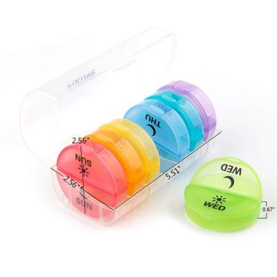 China Portable PP Pill Organizer 7 Day 14 Case Pill Box Pill Storage Case for Home and Travel for sale