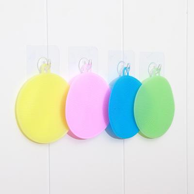 China Modern Silicone Dishwashing Brush Reusable Double Sided Fruit and Vegetable Cleaning Brush Can Customized Colors for sale