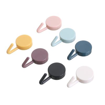 China 10pcs Modern Multifunctional Adhesive Round Mini Wall Hooks Storage Organizer in Kitchen Bedroom Bathroom for sale