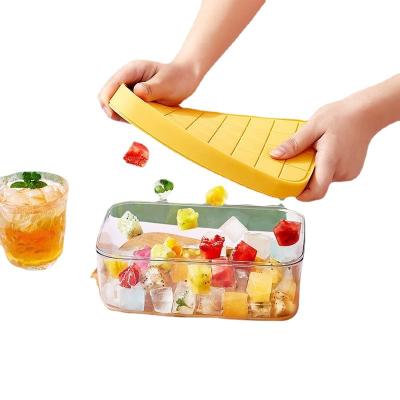 China Household Viable Silicone Ice Cube Mold Frozen Scoop With Storage Box for sale