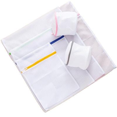 China Wholesale Customized Clothing Eco-friendly Logo Zipper Reusable Washable Nylon Polyester Net Mesh Laundry Bag For Bra Sock Clothes for sale