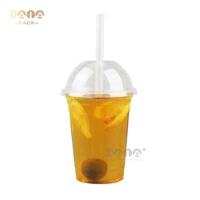 China GAIA Factory Disposable Custom Price Disposable Plastic PET Coffee Cup And Ice Straws 12OZ 16OZ 20OZ 24OZ With Lids for sale