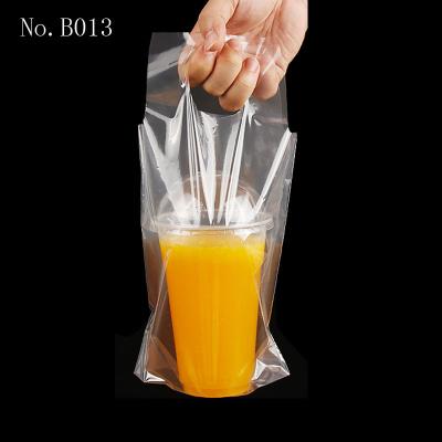 China B013 Disposable Customize High Quality HDPE 5C Biodegradable Cup Holder Plastic Bag For Coffee Tea Drink Take Out Cup Bag for sale