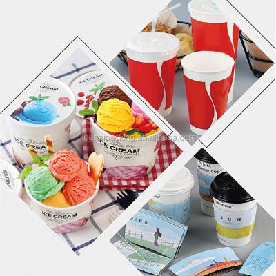 China Disposable Paper Takeaway Bowls Ice Cream Bowl Paper Cups Ice Cream for sale