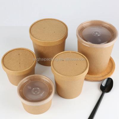 China GAIA Custom Biodegradable Disposable Paper Disposable Soup Bowls Take Away Food Paper Boxes Container for sale