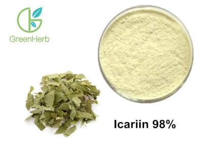 China HPLC Light Yellow Icariin Powder 98% Icariin Impotence Epimedium Leaf Extract for sale