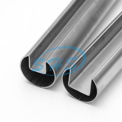 China ASTM A554 Gas System Standard 304 Series Indoor/Outdoor Pipes 316LStainless Mirror ERW Stainless Steel Slotted Tube Steel Indoor/Outdoor Glass Enclosure Balcony for sale