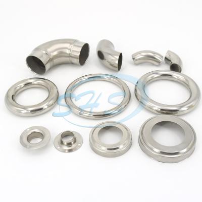 China Factory price AISI 201 304 316L stainless steel pipe fitting with polishing finishing for stair railing decoration 50.8*1.0 for sale