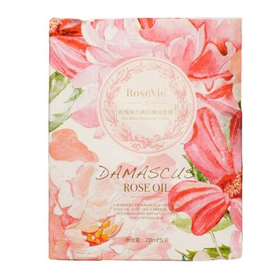 China Anti-Wrinkle OEM/ODM Private Label Rose Essence Face Masks Moisturizing Sheet Facial Mask for sale