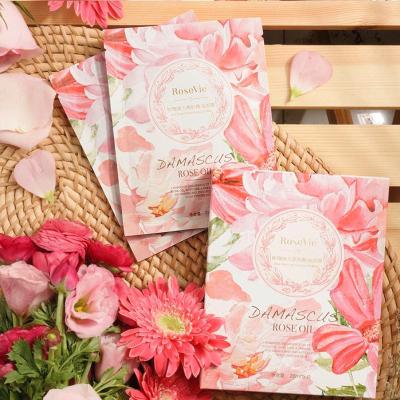 China Anti-Wrinkle Private Label Hot Skin Care Face Mask Rose Essential Oil Face Mask For Moisturizing Firming Skin Care for sale