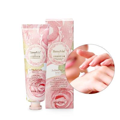 China Anti-Chapping Private Label Moisturizing Portable Removing Whitening Rose Hand Lotion Hand Cream Handcream for sale