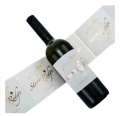 China Other Custom Gold Foil Embossed Waterproof Adhesive Private Label Wine Bottle Printing Wine Label for sale