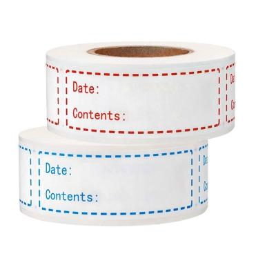 China Waterproof Custom Shelf Life Labels For Food Prep Stickers Preparation Date Total 125 Labels Rotating Use Per Roll for sale