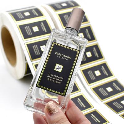 China Custom Printing Waterproof Perfume Bottle Gold Foil Sticker Waterproof Self Adhesive Label With Logo for sale