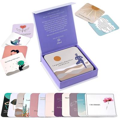 China Gift Packing Customized Positive Mindfulness Affirmations Cards Women Motivational Cards for sale