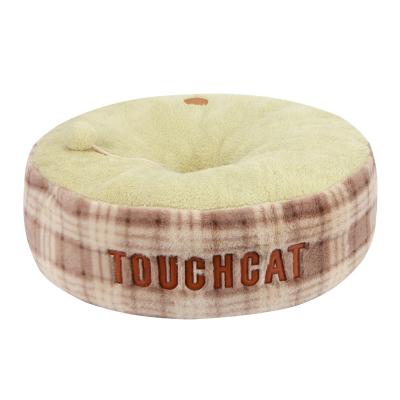 China Factory direct wholesale viable soft plush pet bed fluffy donut Cat Bed For Indoor for sale