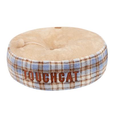 China Wholesale Sustainable Pet Bed Cat Beds For Indoor Plush Luxury Soft Round Cat Bed Cushion for sale