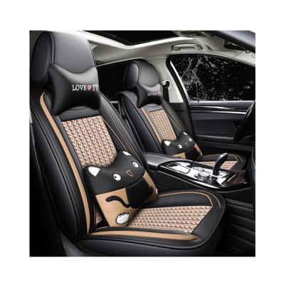 China New 3D Edging Suede Eco-friendly Universal High Quality Leather Car Cushion Front Rownfur Seat Cover for sale