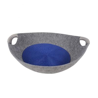 China Viable Custom Dog Bed Felt Wool Felt Bed Basket Cat Makers Cat Kennel Soft Kennel Bed for sale