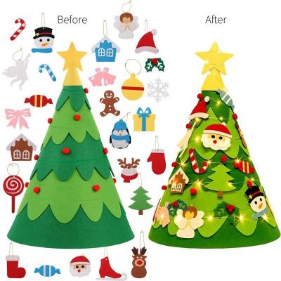 China Festival Decor DIY Felt Ornament Wall Mount Kids Felt Craft Gift Custom Home Decor Christmas Tree Home Decor for sale