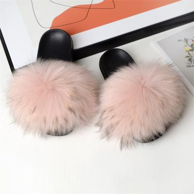 China CUSHIONING Slippers Mink Slippers Fox Fur Ladies Slippers for sale