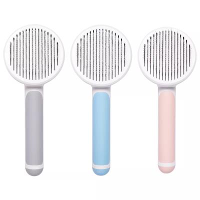 중국 Wholesale Automatically Pet Dog Cat Grooming Brush Self Cleaning Remove Dog Hairs Pet Comb 판매용