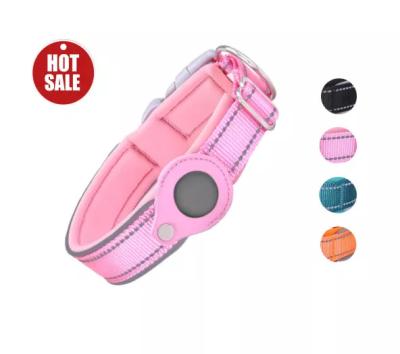 중국 Reflective Small Dog Gps Tracker Pet Collar Leashes Airtag Dog Collar Holder 판매용