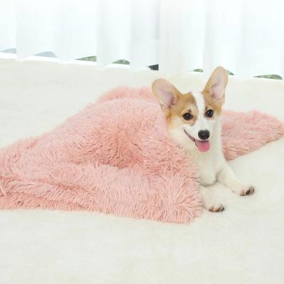 中国 卸し売り製造の多色刷りの方法犬は洗濯できる長いPlush暖かいペット睡眠毛布の一面をおおう 販売のため