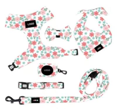 Cina Wholesale Manufacture Fashion Popular Dog Polyester Print Chest Strap Pet Supplies Dog Harness Set in vendita