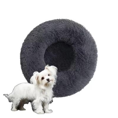 China Wholesale Nice Quality Multi-Colors 60*60*4.5cm Soft Heating Nest Round Donut Pet Dog Beds For Pet Cat Dog for sale