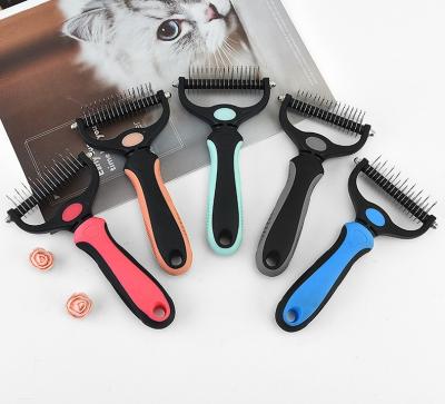 China Pet Shredding Brush Portable Stainless Steel Pet Hair Remover for sale