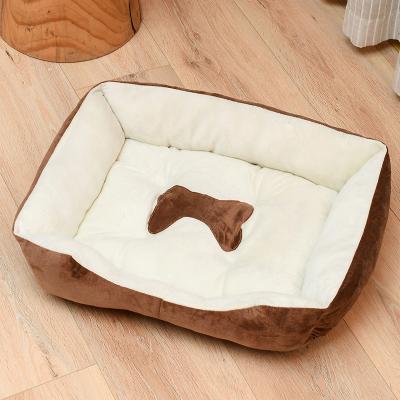 China Washable Breathable Pet Calming Beds Square Cat Cushion Sleeping Accessories for sale