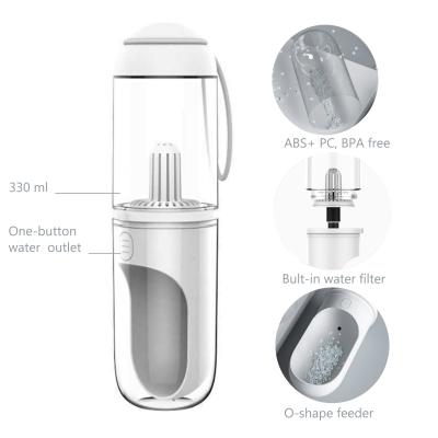 China BPA free Portable Pet Feeders Filtered Plastic Water Bottle For Cats Dogs for sale