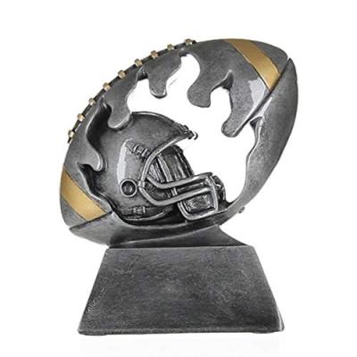 China Home Football And Dector Helmet Flame Cut Out Trophy Football Awards Custom for sale