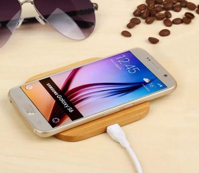 China Mobile phone wireless charger bamboo product for sale