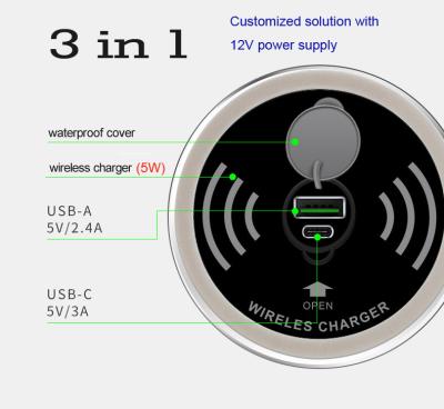 China RV Furniture Embedded 3 in 1 Mobile Phone Charger for RV for sale