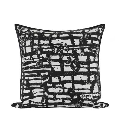 China Modern minimalist anti-static black and white jacquard fashion pillow for sale