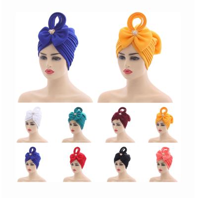 China DecorateÂ   Fashionable African Polyester Cap Polyester Turban Cap Space Style Women Muslim Turban for sale